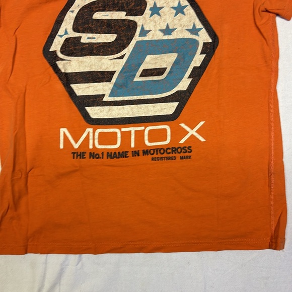 Super Dry Men’s Jin Jab Co. Moto-X Orange T-Shirt Size Large - Picture 5 of 6